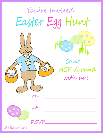 Free Printable Easter Egg Hunt Invitation Templates