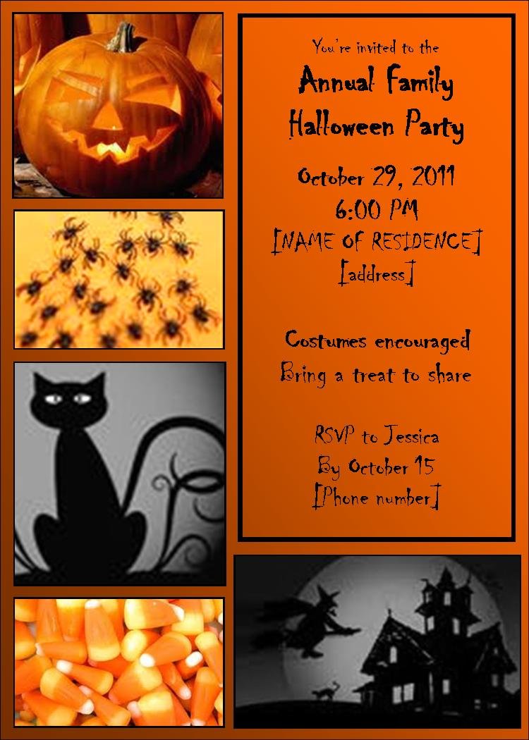 Halloween Invitation Printable Templates Free