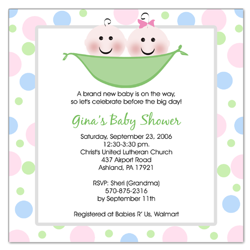 Twins Baby Shower Invitations Printable