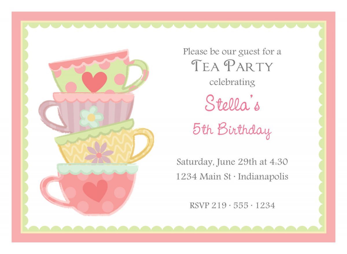 Tea Party Invitations Free Printable