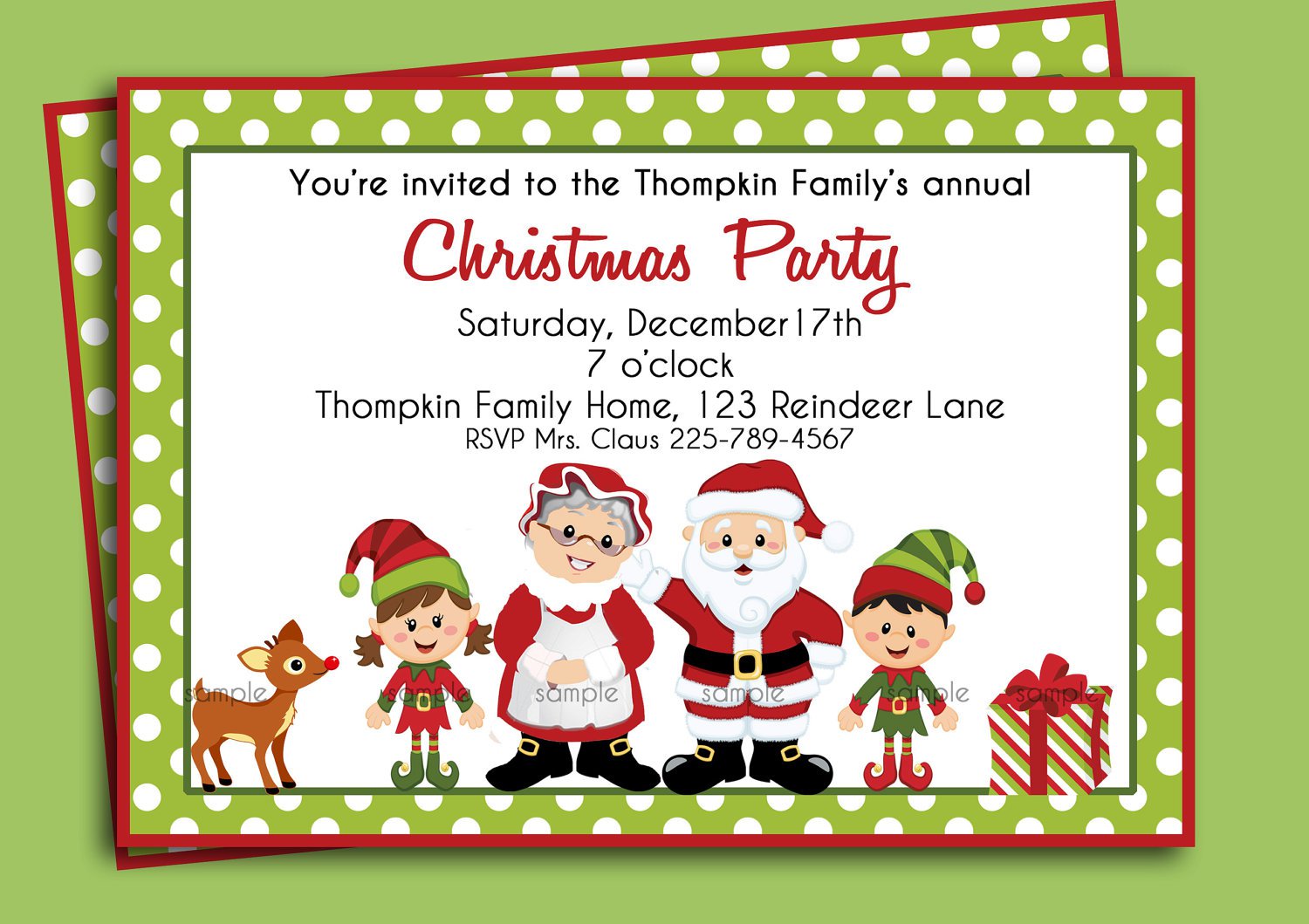 Free Printable Christmas Eve Party Invitations