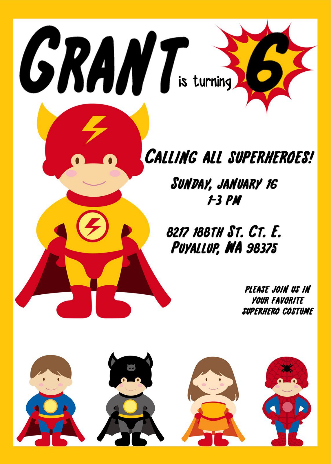 Superhero Party Invitations Free Printable