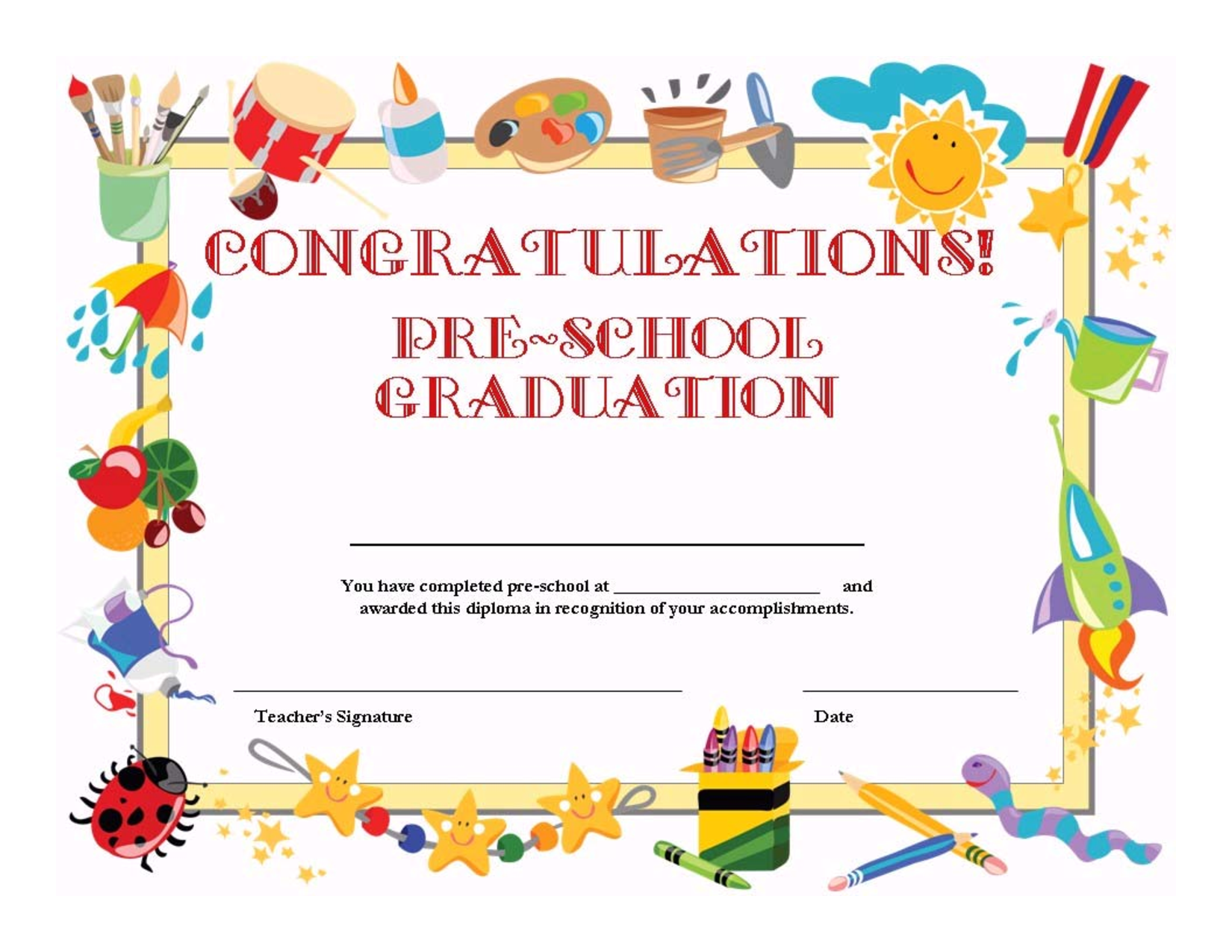 Preschool Graduation Invitation Templates Printable