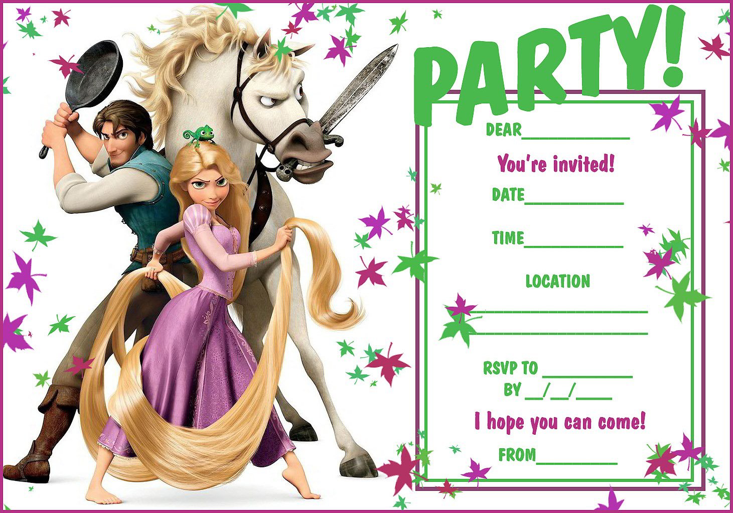 Tangled Party Invitation Templates