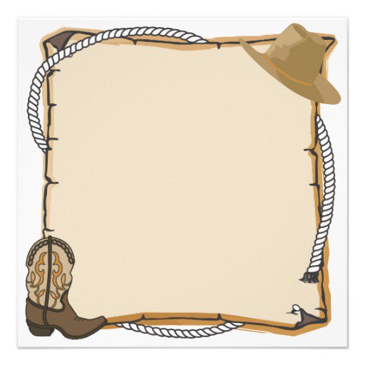 Western Party Invitation Blank Templates