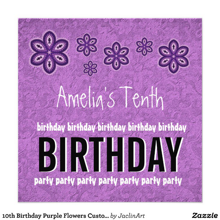 10 Year Old Girl Birthday Party Invitations