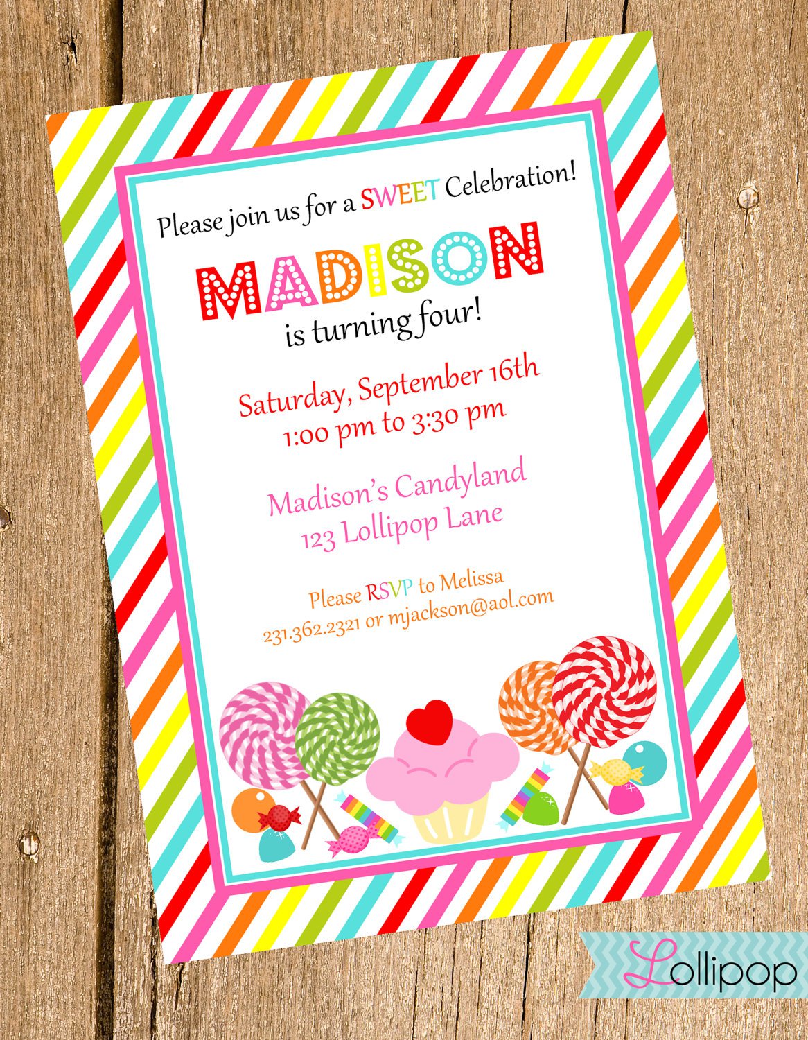 Candyland Invitations