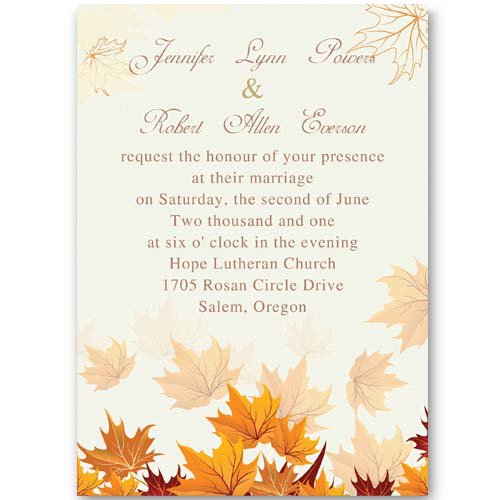 Free Printable Autumn Wedding Invitations