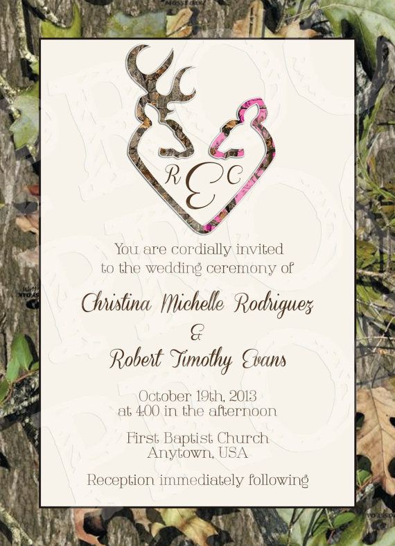 Camo Wedding Invitation Printable Free