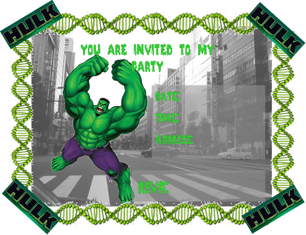 Free Printable Hulk Birthday Invitations