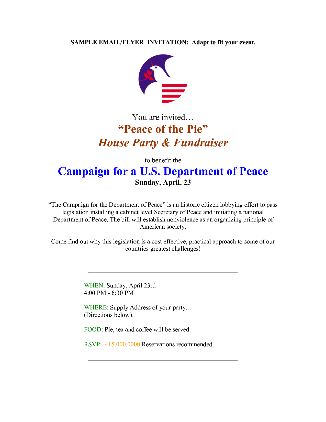 Fundraising Dinner Invitation