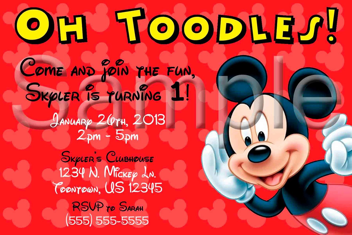 Mickey Mouse Clubhouse Invitation Template