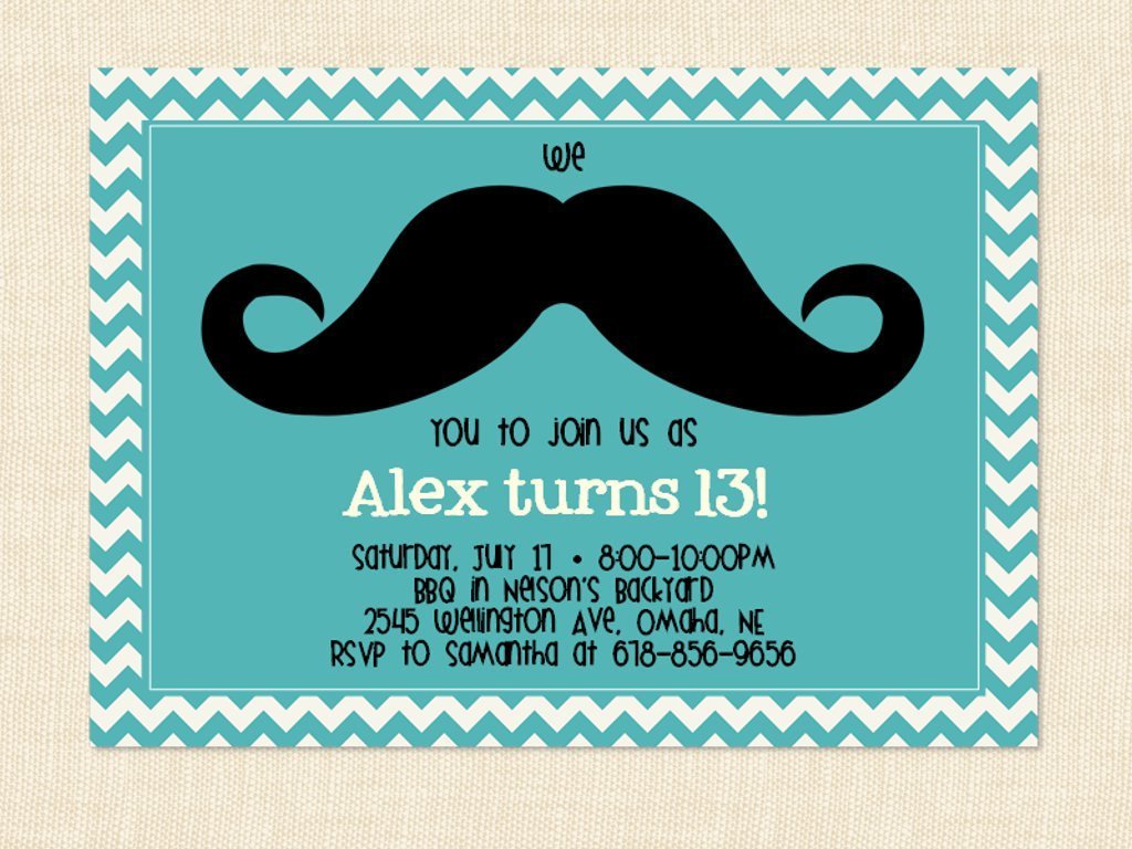 Printable Birthday Party Invitations For 13 Year Old 1