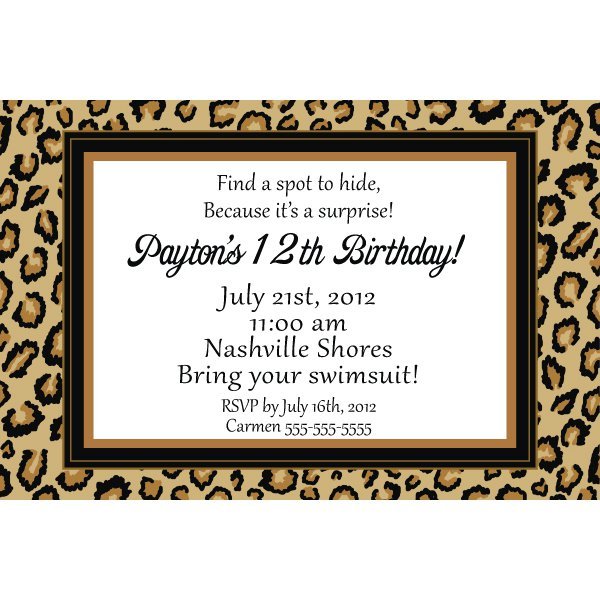 Animal Print Printable Invitations Free 2018