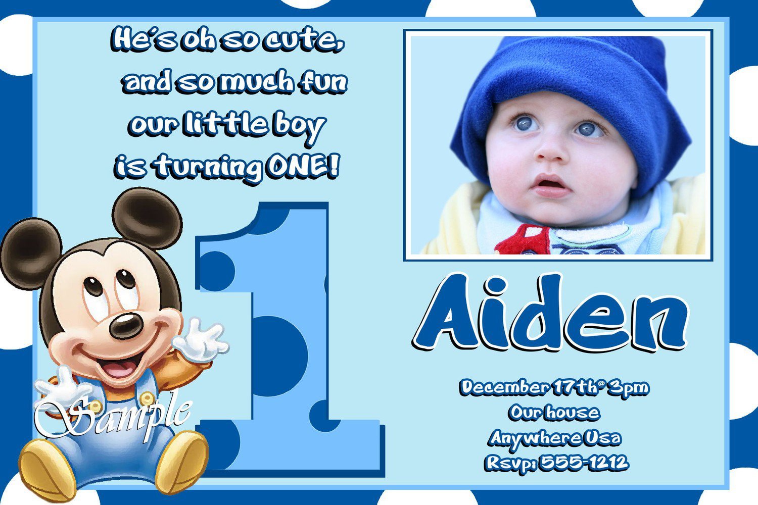 Baby Mickey Mouse Invitation Template