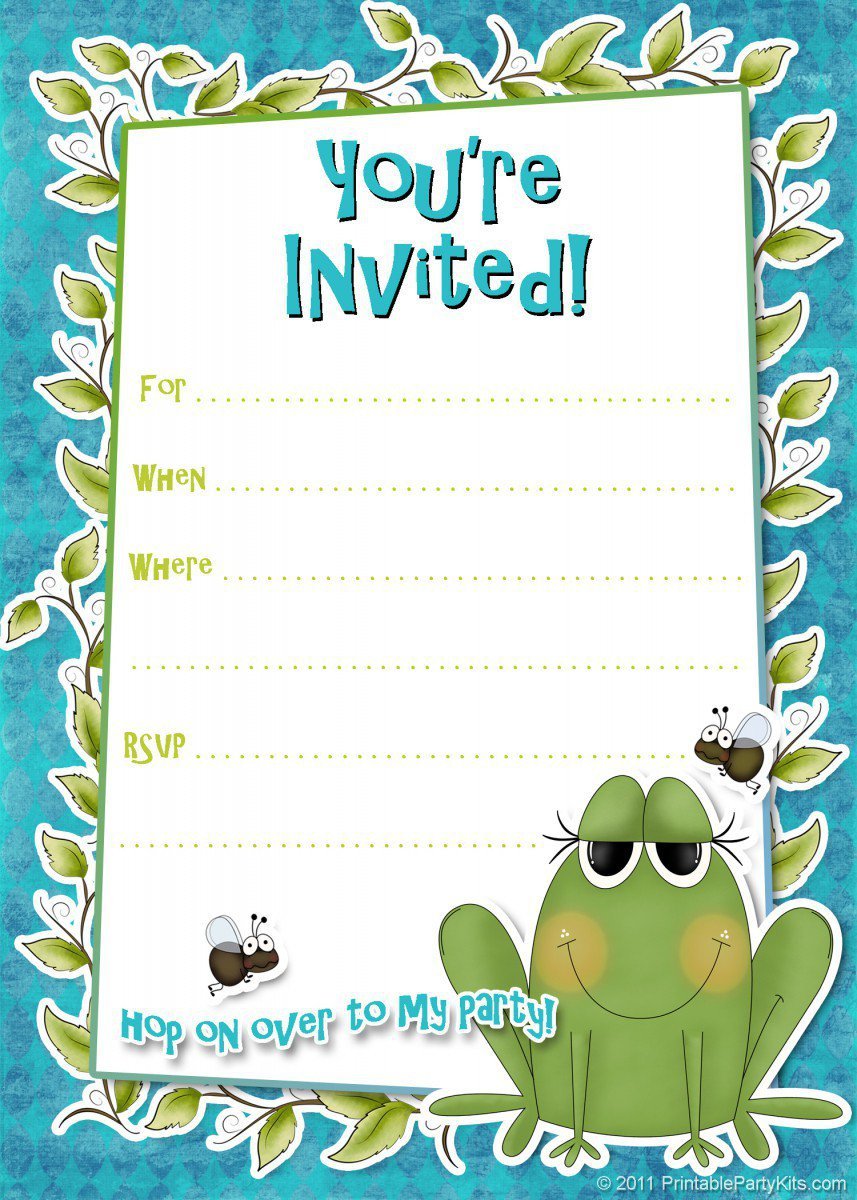 Birthday Party Invitation Templates Printable 2017
