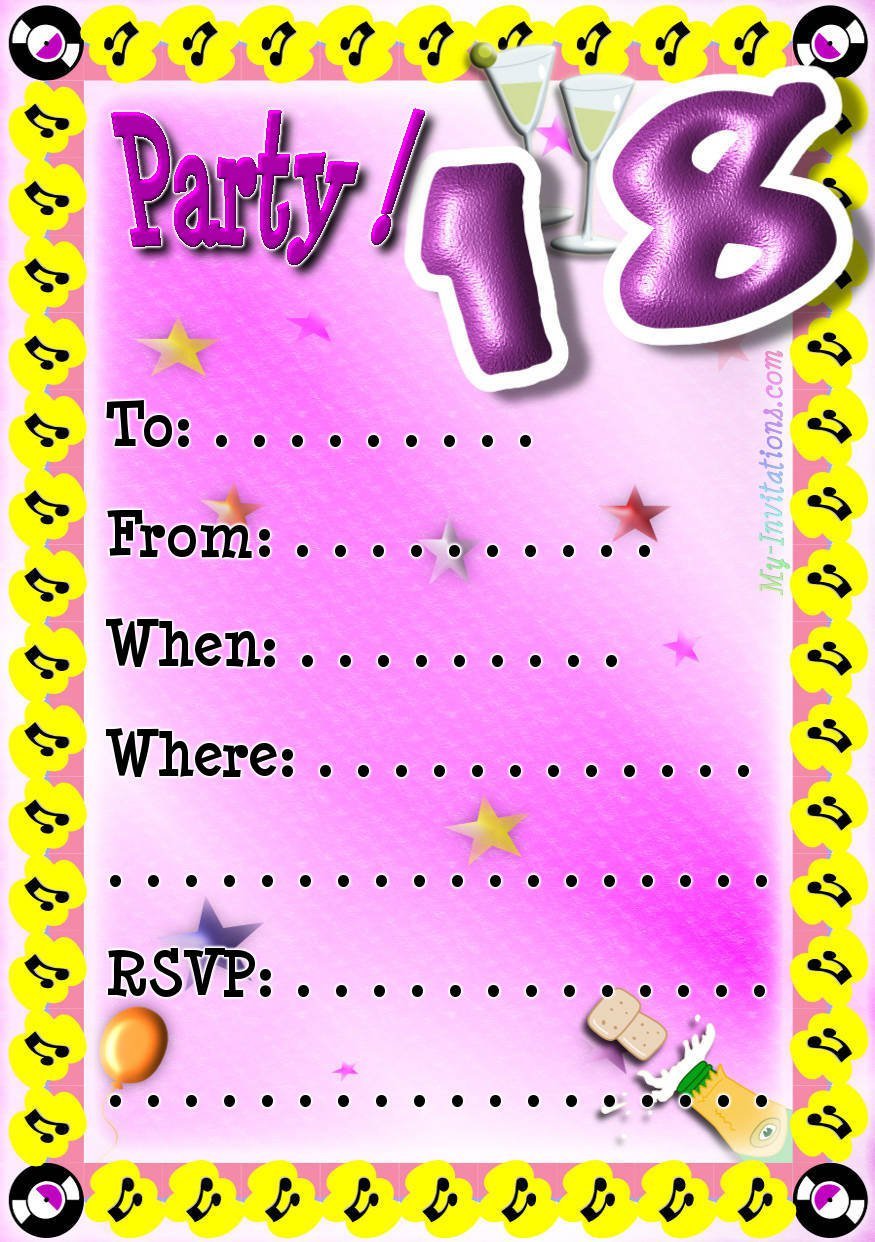 Birthday Party Invitations Free Printable 2016