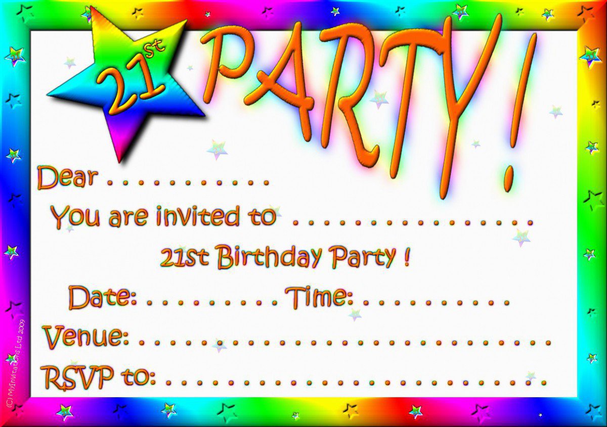 Birthday Party Invitations Free Printable