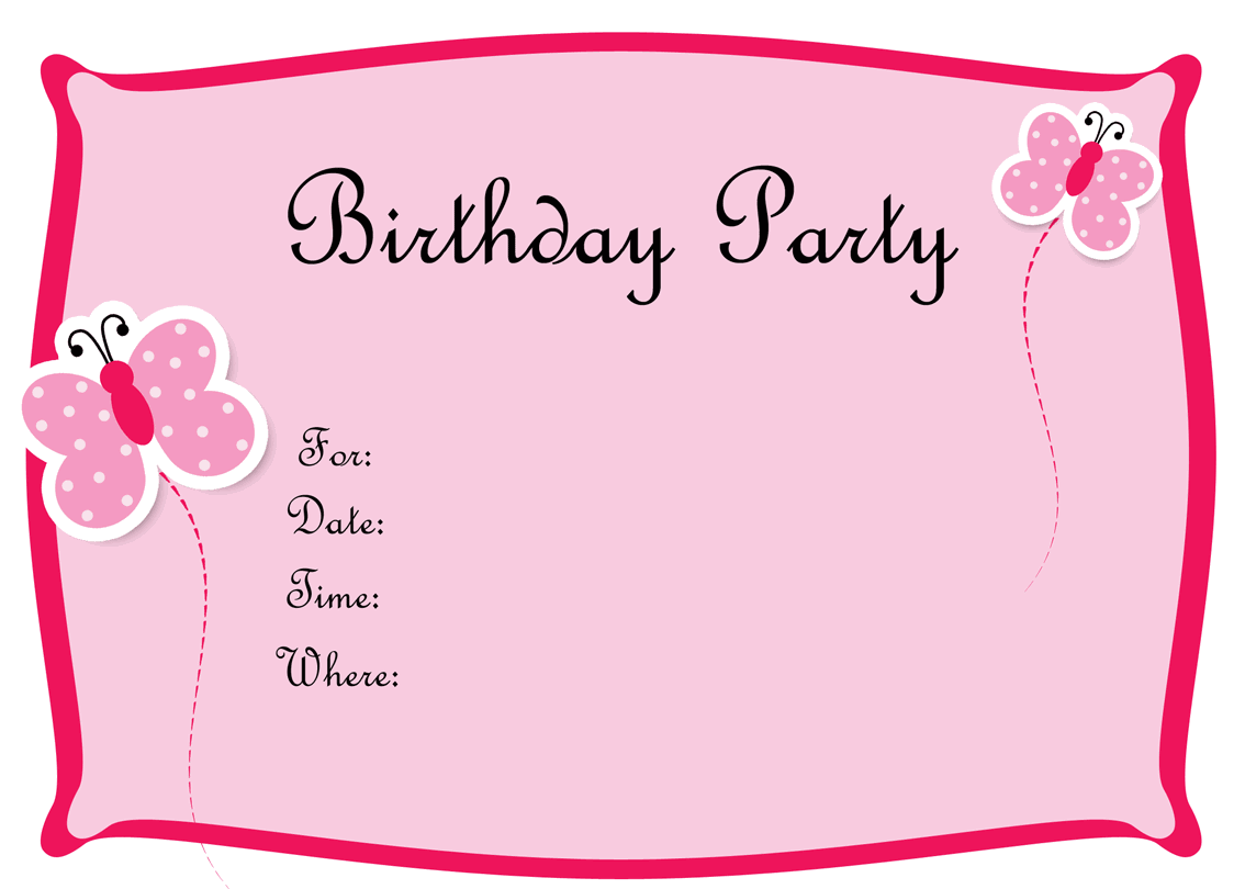 Birthday Party Invitations Printable For Kids Free