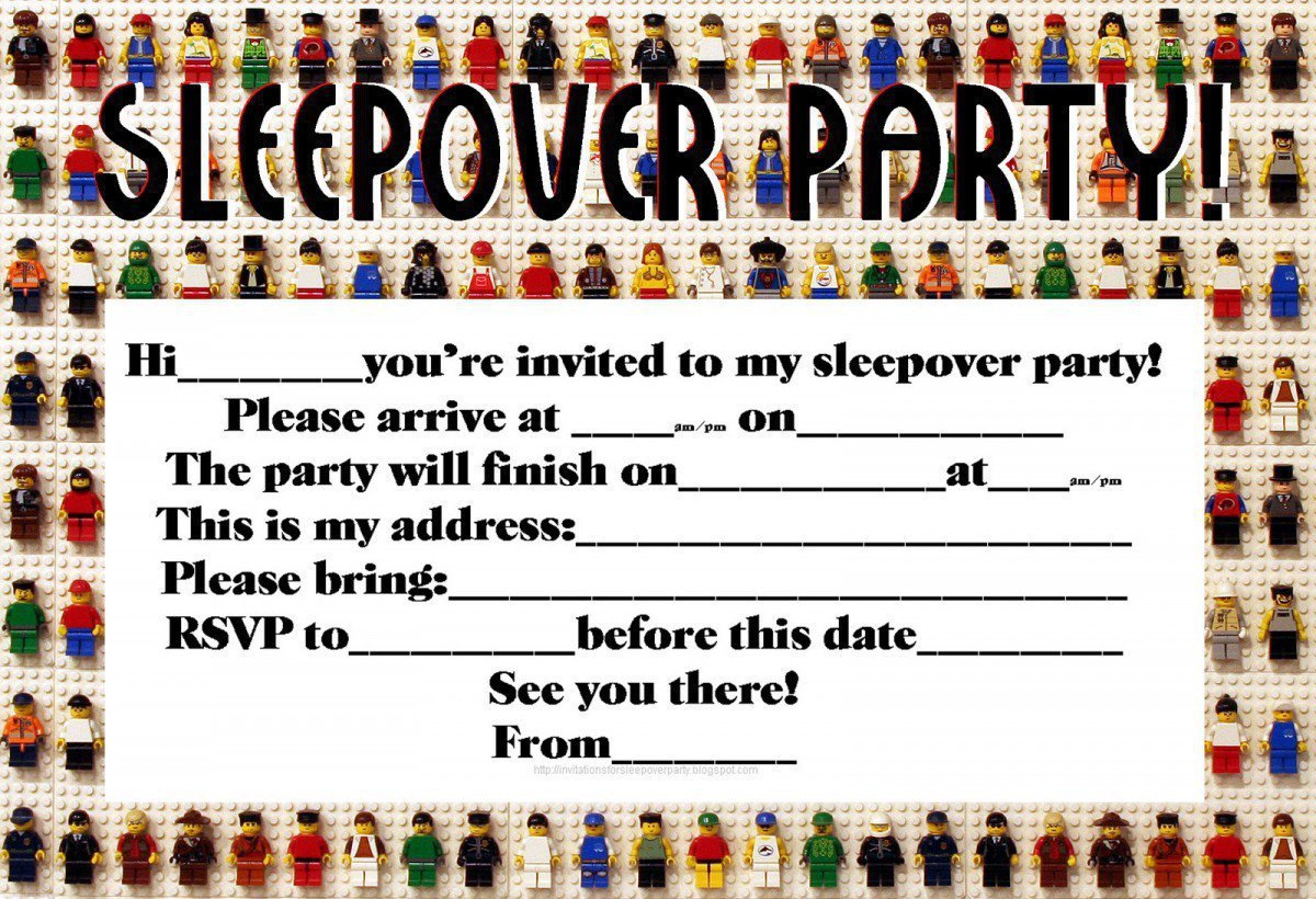 Birthday Slumber Party Invitations Printable 2015