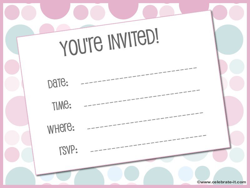Blank Printable Invitations 2018