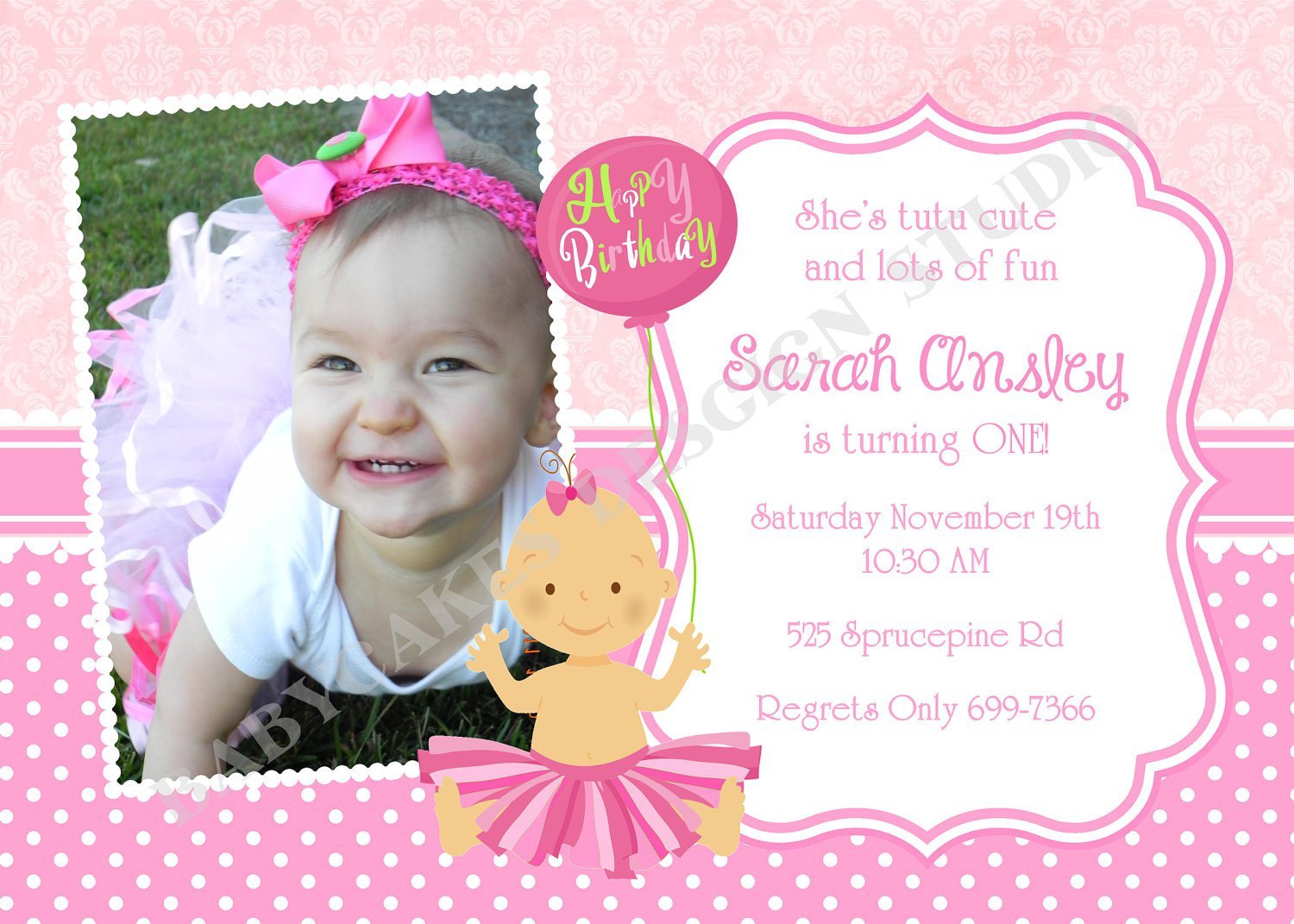 Create Printable Invitations For 1st Birthday Party