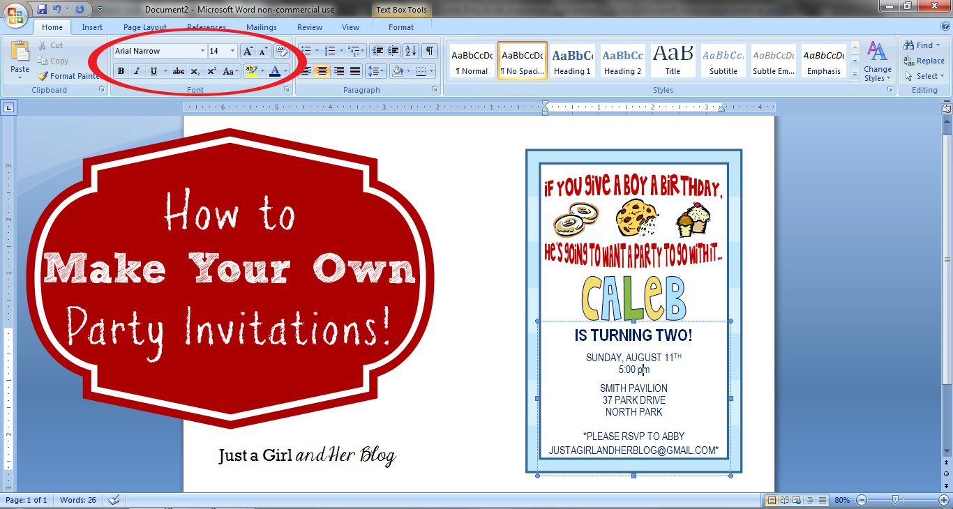 Create Your Own Birthday Invitations Free Printable