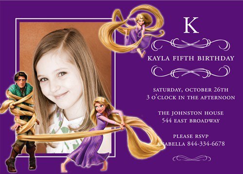 Disney Tangled Printable Birthday Invitations 2018