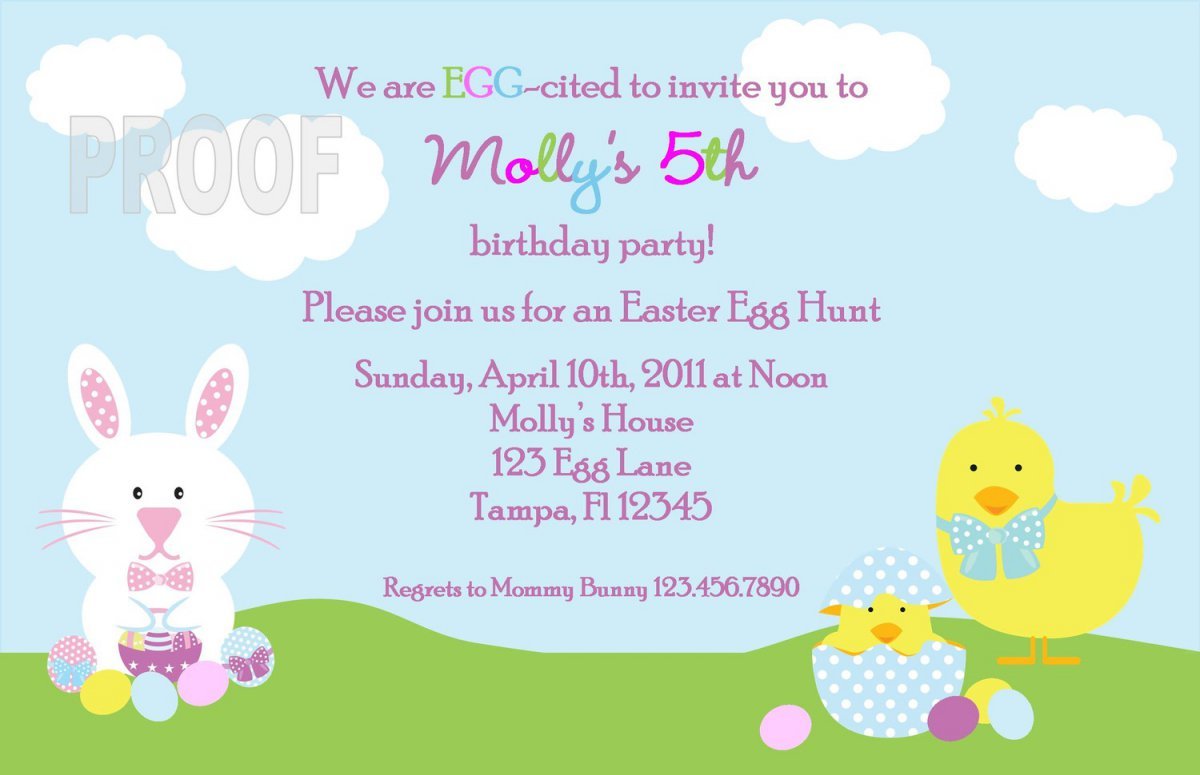 Easter Egg Hunt Birthday Party Invitations