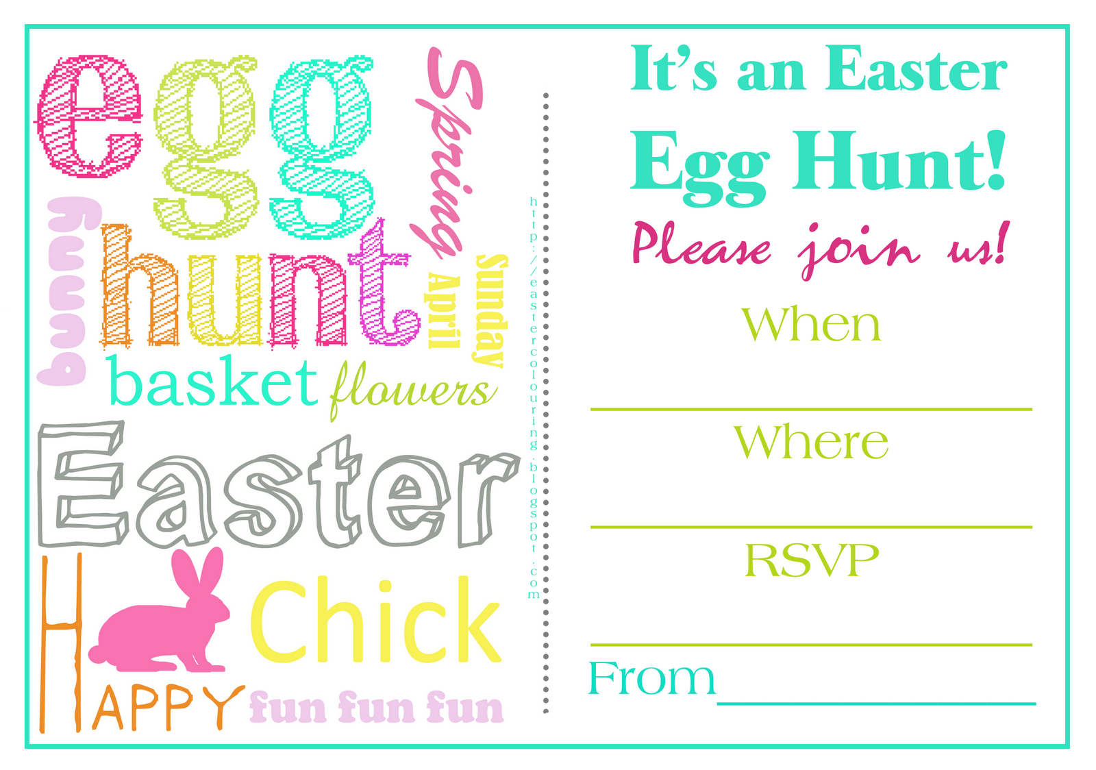 Free Printable Easter Egg Hunt Invitations