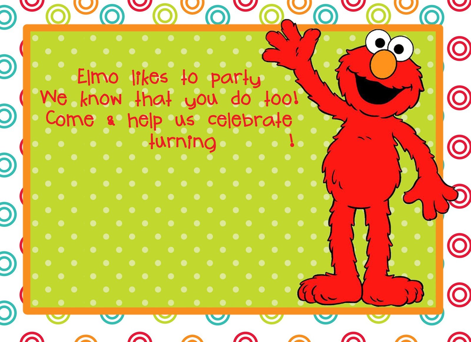 Elmo Party Invitations Printable