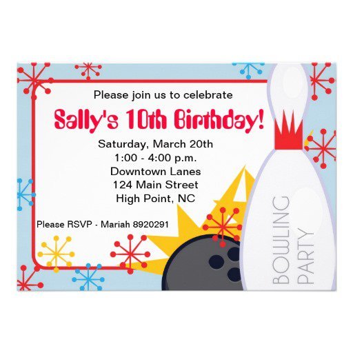 Free Bowling Birthday Invitations 2016