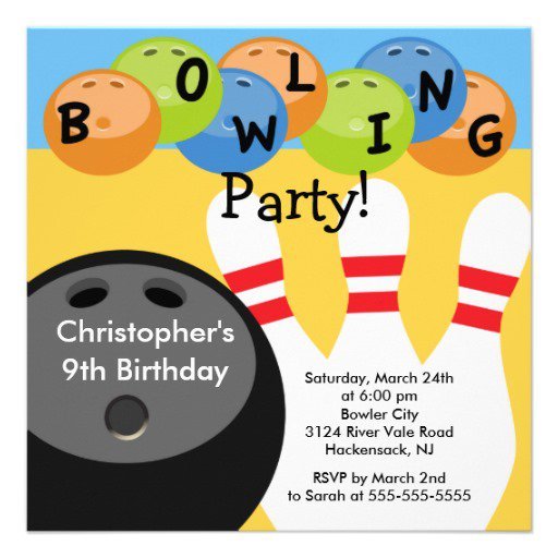 Free Bowling Birthday Invitations 2017