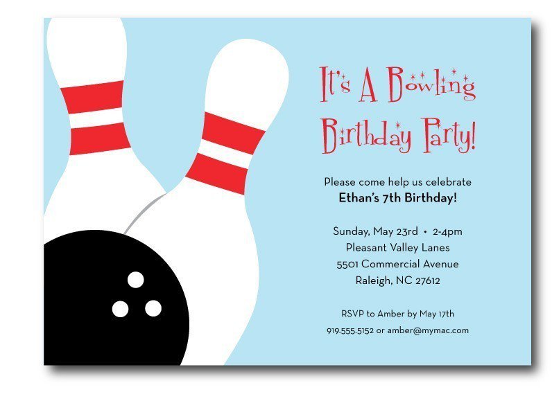 Free Bowling Birthday Invitations Printable