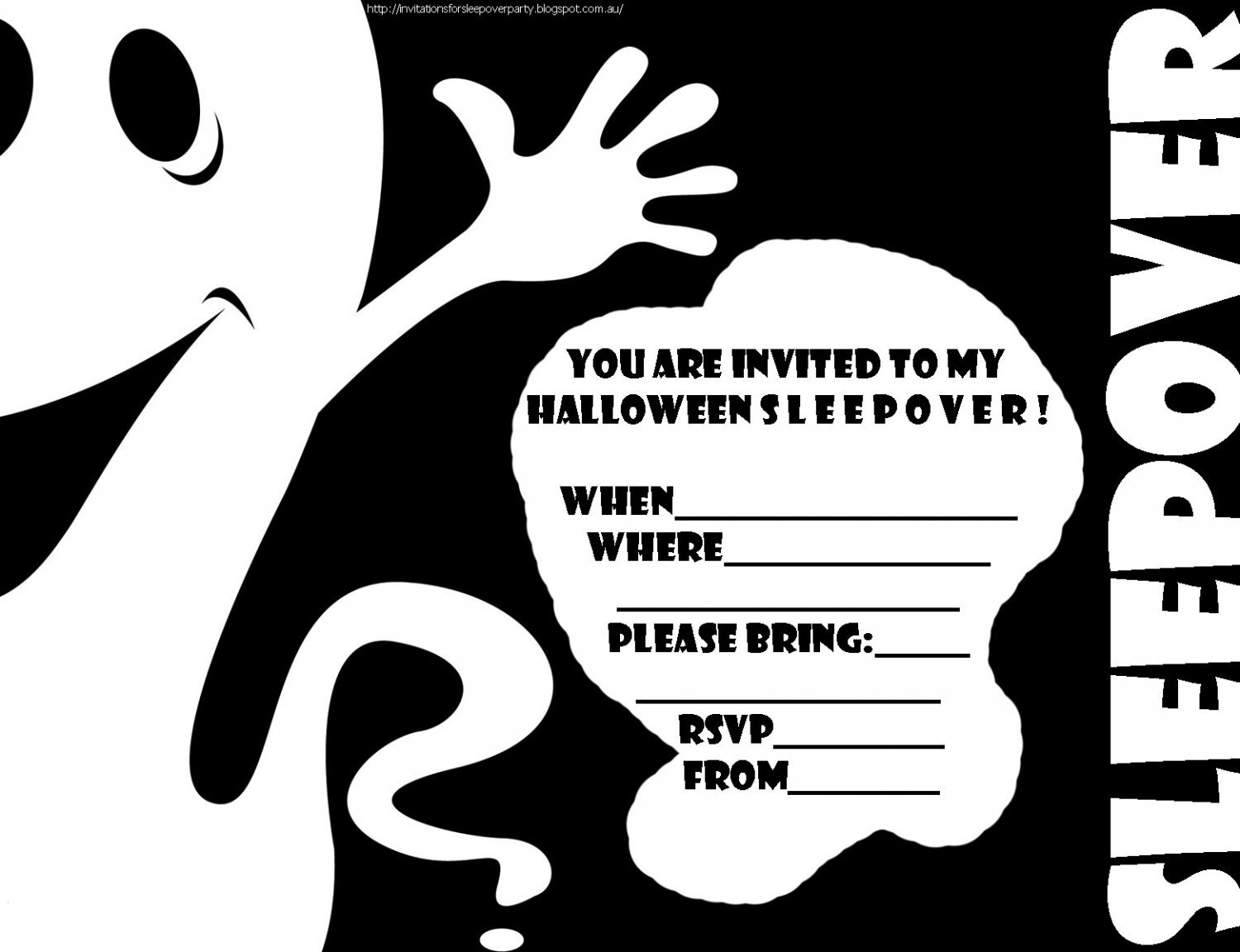 Free Halloween Printable Invitations In Black And White