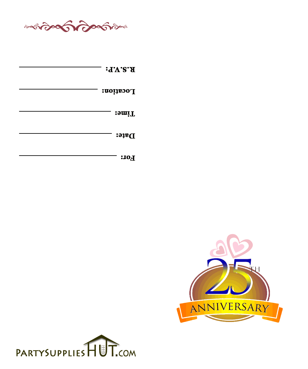 Free Printable 25th Anniversary Invitations