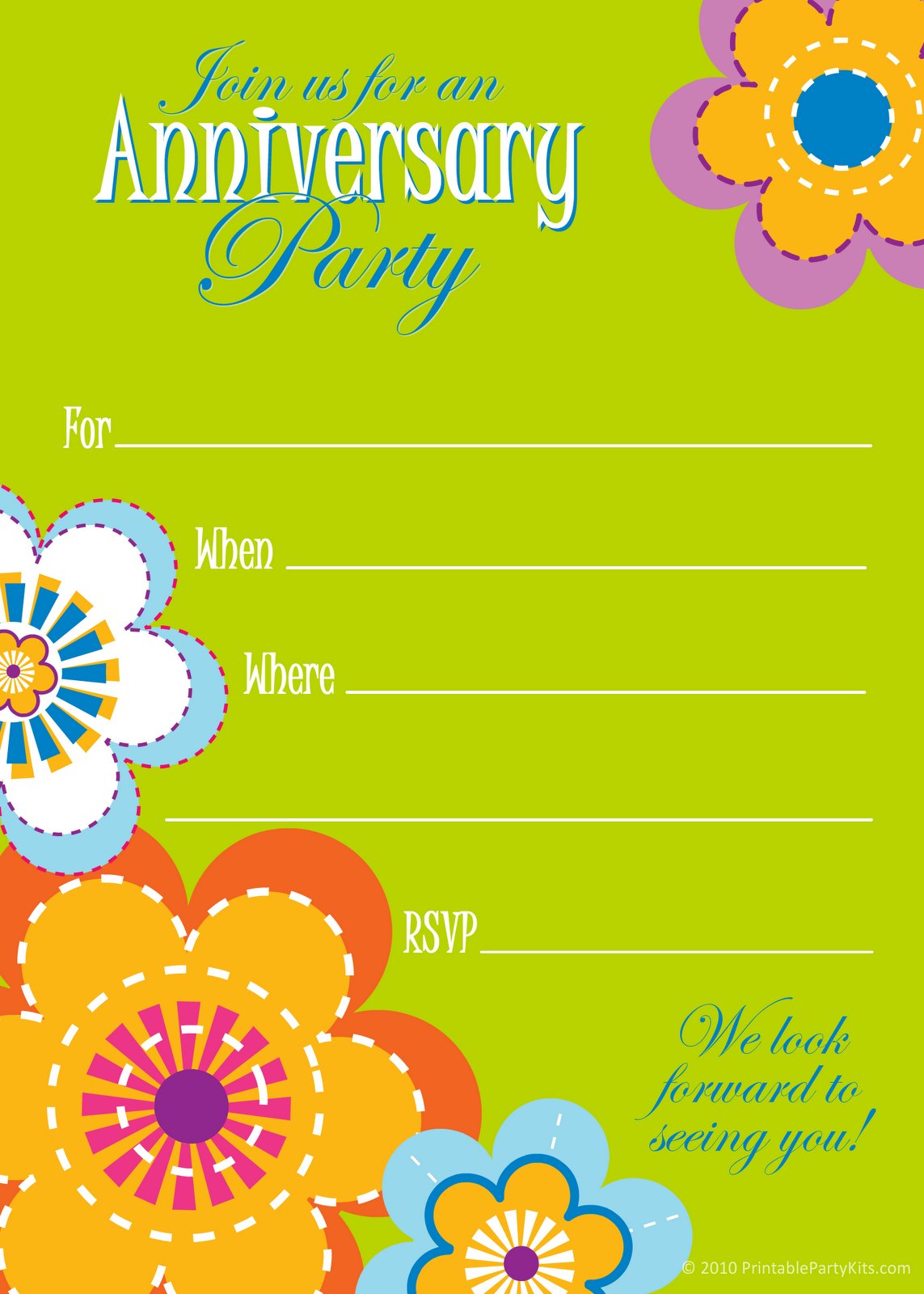 Free Printable Anniversary Invitations Templates