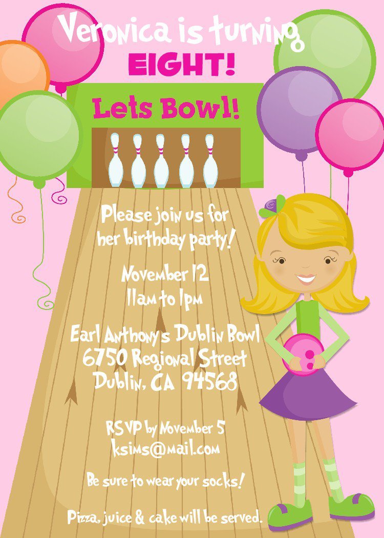 Free Printable Birthday Invitations Bowling Theme