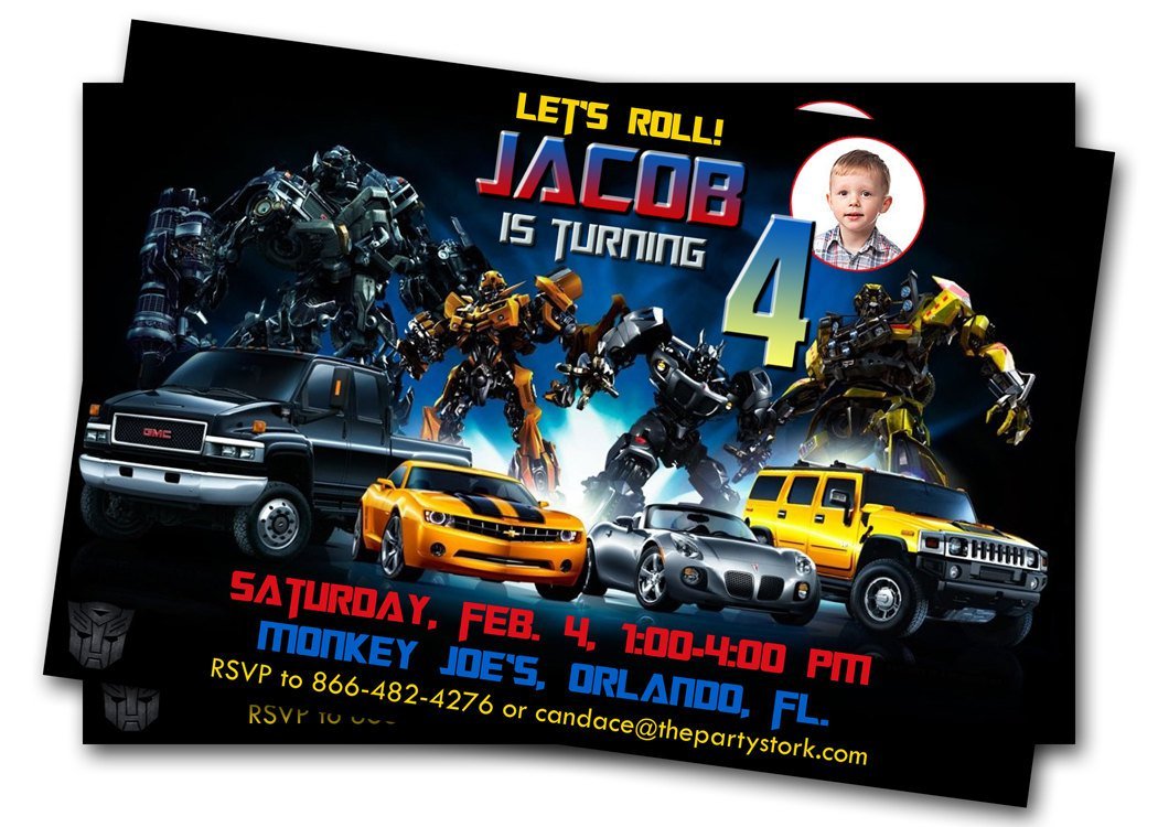 Free Printable Birthday Invitations For Boys Transformers