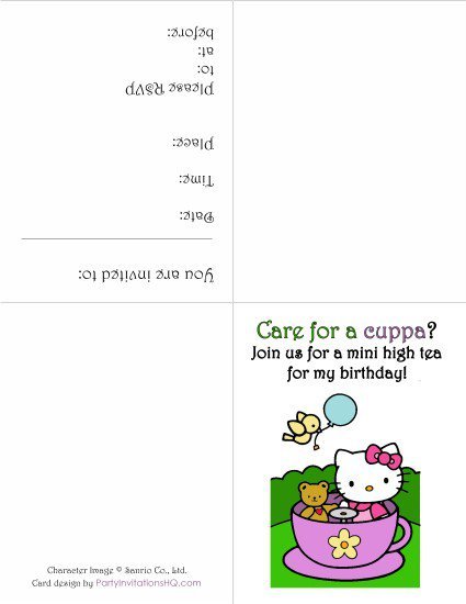 Free Printable Birthday Invitations Hello Kitty 2015