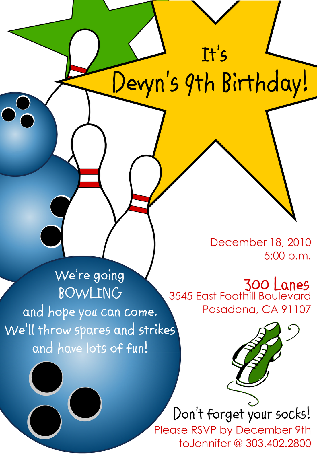 Free Printable Bowling Birthday Invitations 2017