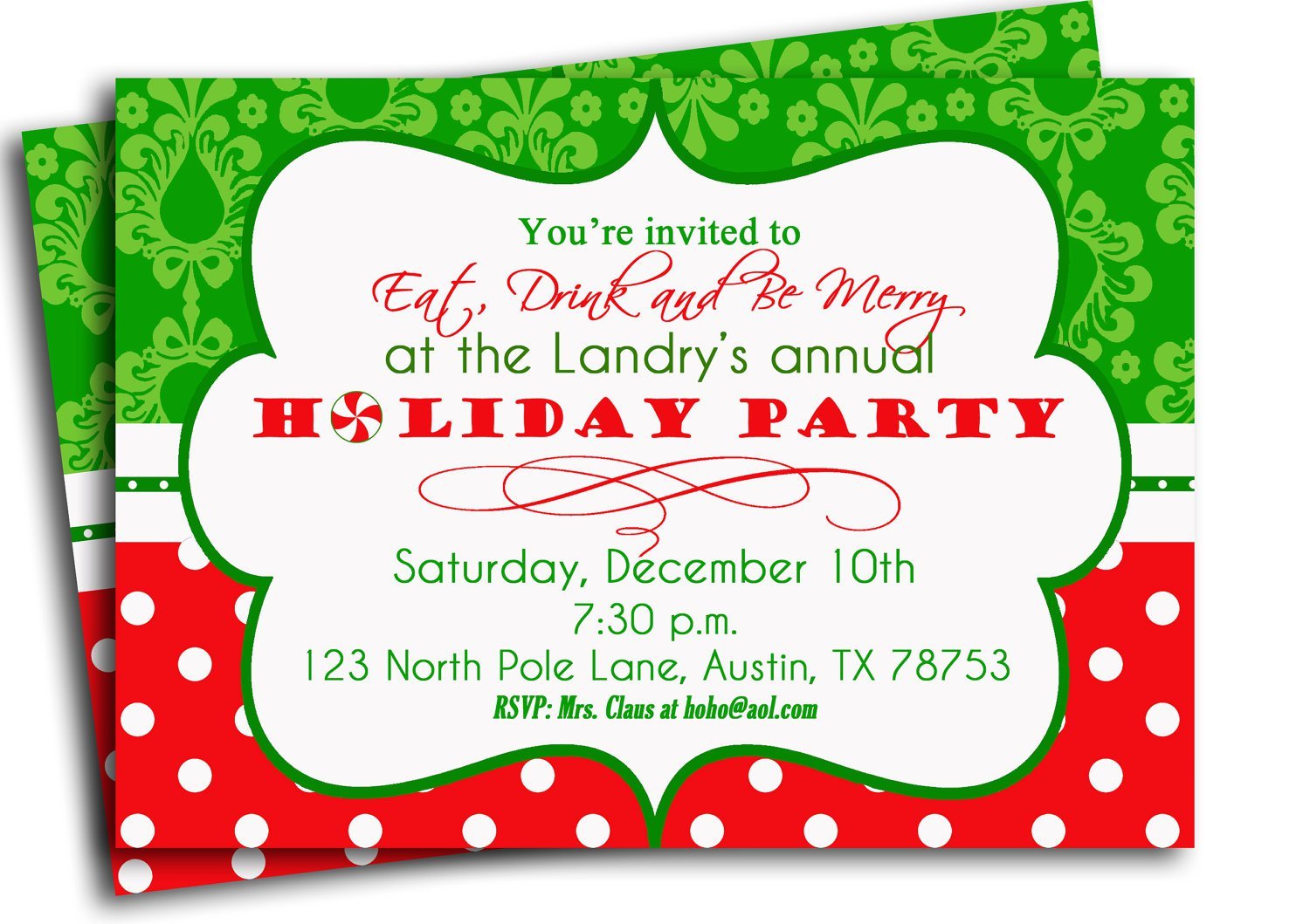 Free Printable Christmas Cocktail Party Invitations