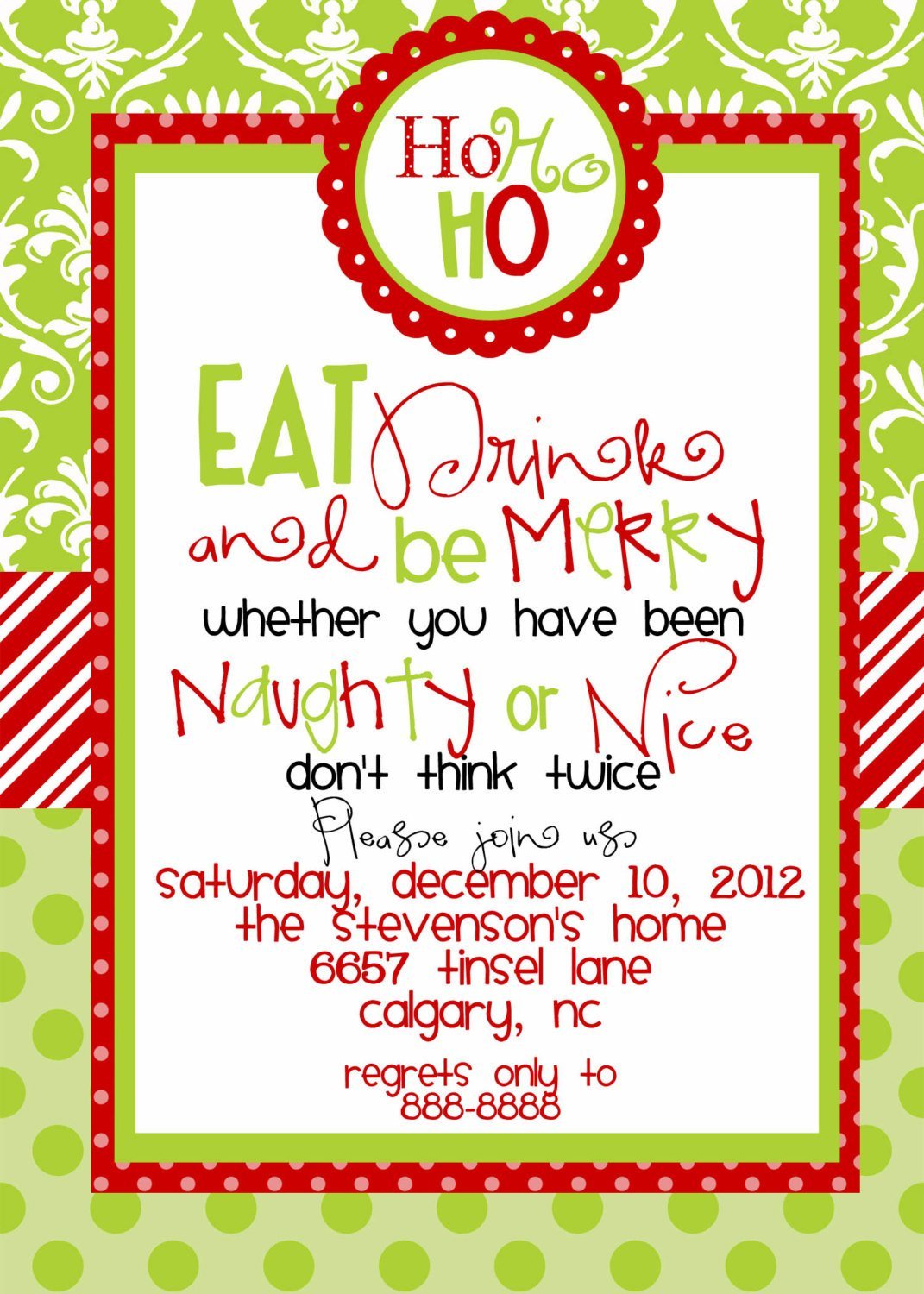 Free Printable Christmas Luncheon Invitations