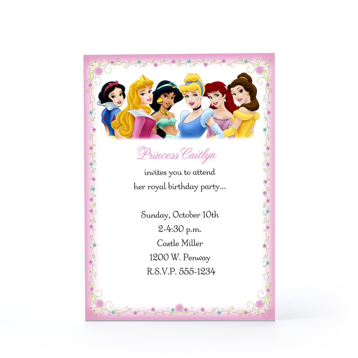 Free Printable Disney Princess Birthday Party Invitations