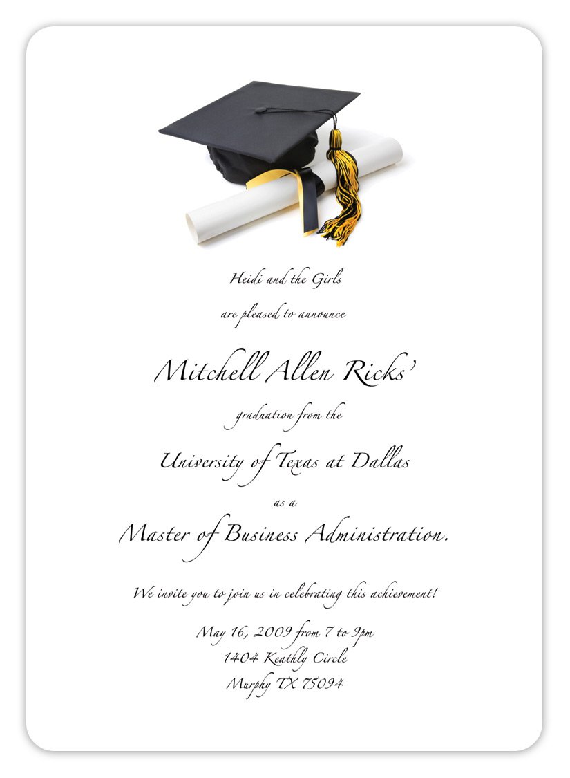 Free Printable Graduation Invitation Inserts