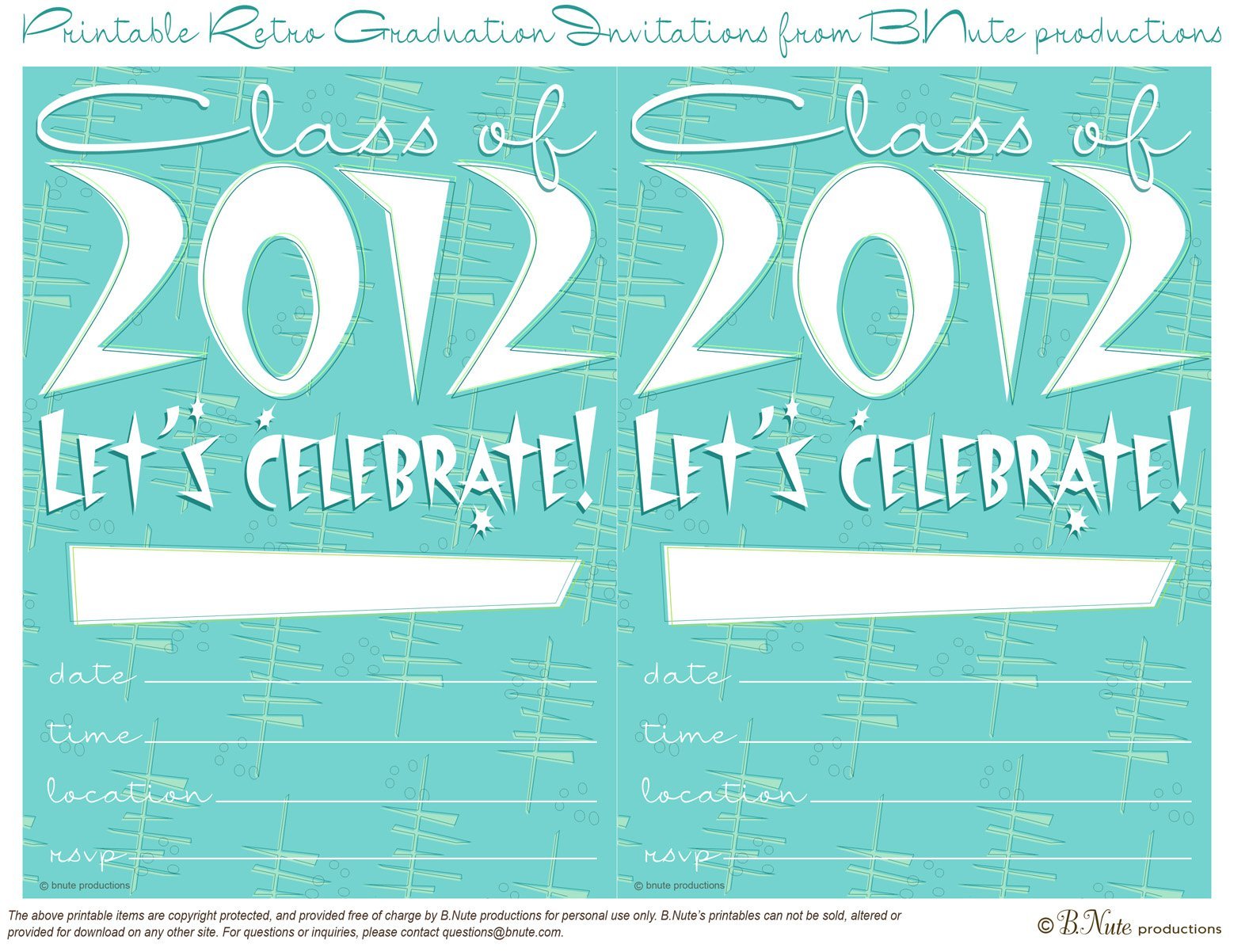 Free Printable Graduation Party Invitations 2012