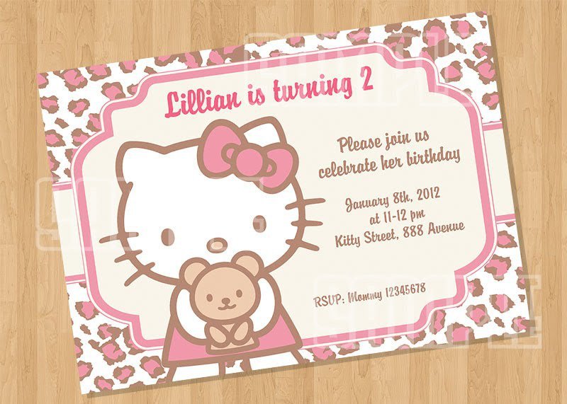 Free Printable Hello Kitty 1st Birthday Invitations 2017
