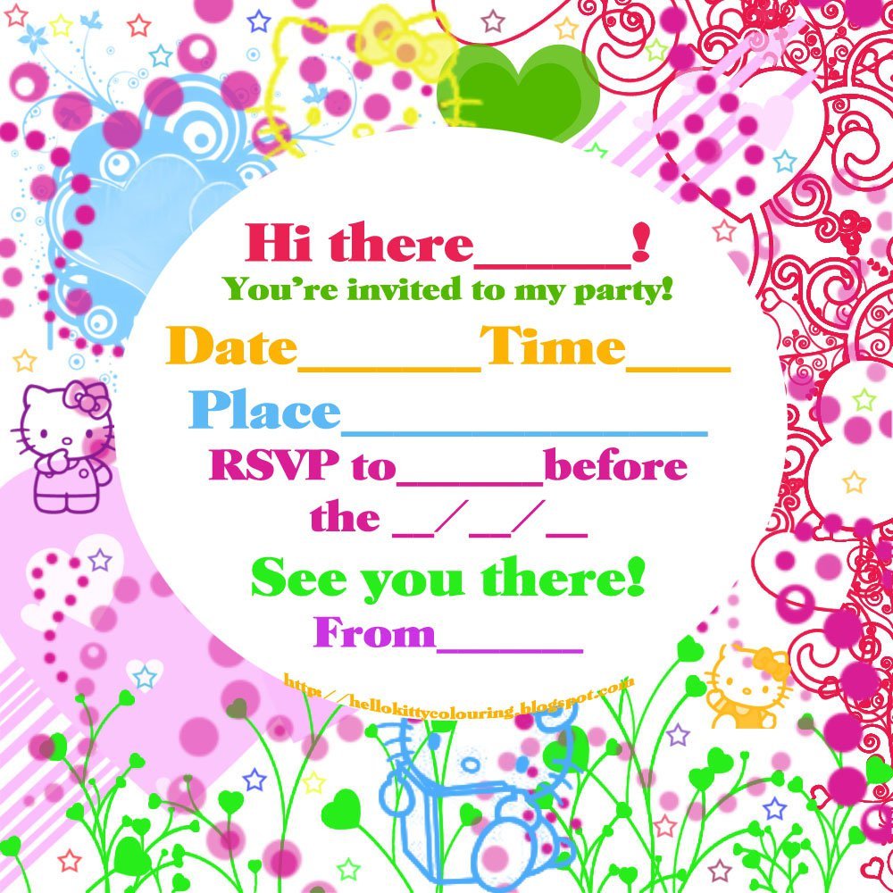Free Printable Hello Kitty Invitation Birthday Party Invitations