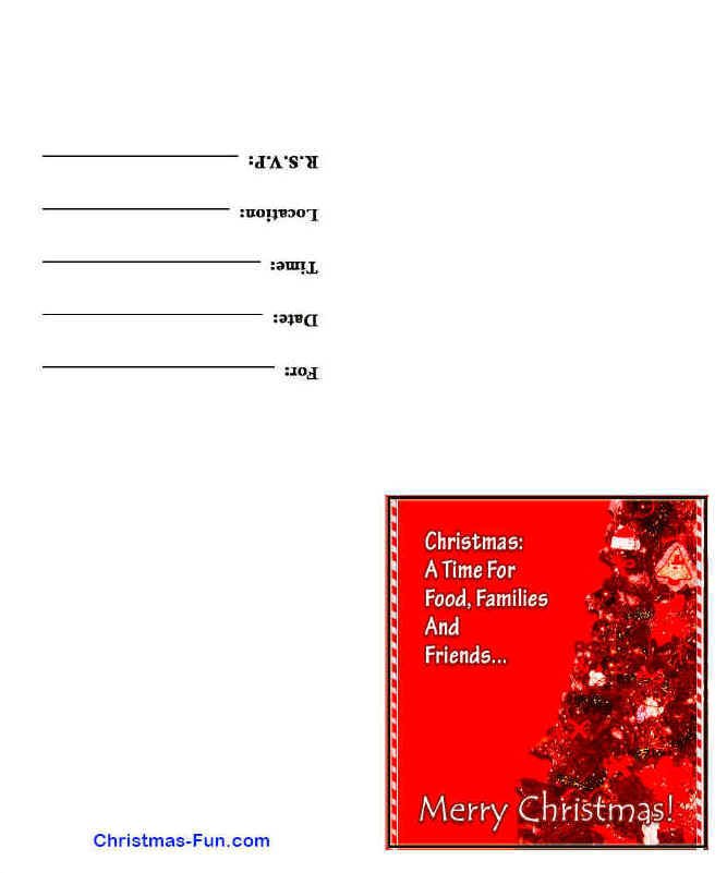 Free Printable Holiday Invitations 2015