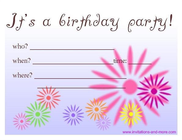 Free Printable Kids Birthday Party Invitations